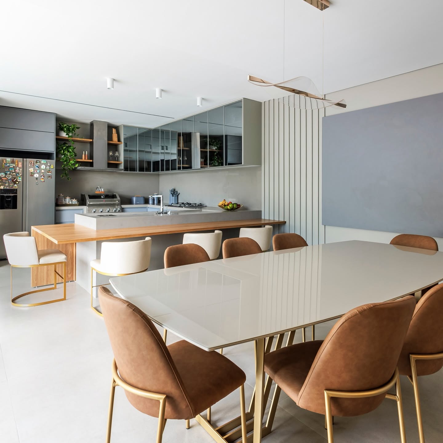 Cozinha e sala de jantar integradas